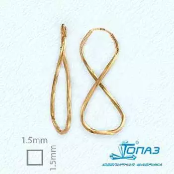 Серьги конго из красного золота Линии Любви