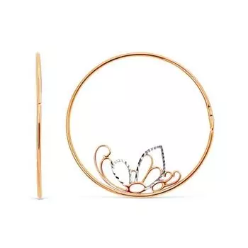 Серьги конго из красного золота Линии Любви