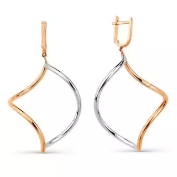 Серьги конго из красного золота Линии Любви