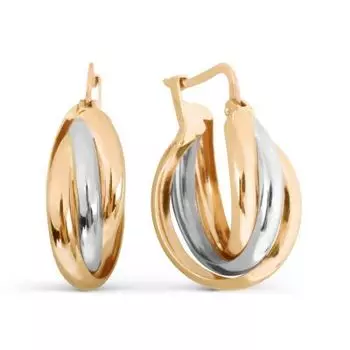 Серьги конго из красного золота Линии Любви