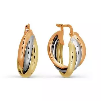 Серьги конго из красного золота Линии Любви