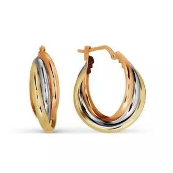 Серьги конго из красного золота Линии Любви