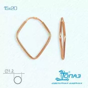 Серьги конго из красного золота Линии Любви