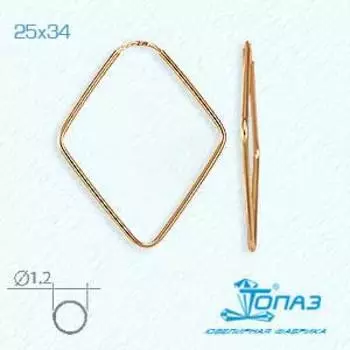 Серьги конго из красного золота Линии Любви