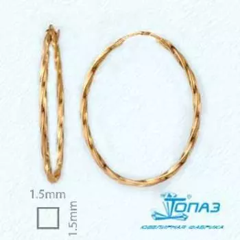 Серьги конго из красного золота Линии Любви