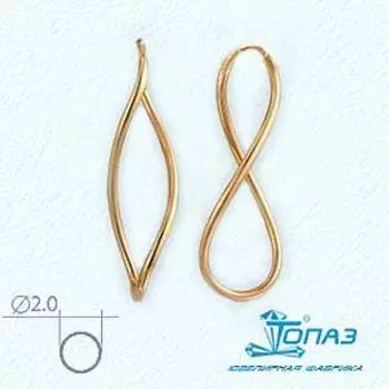 Серьги конго из красного золота Линии Любви