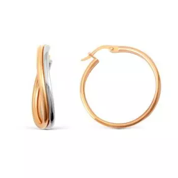 Серьги конго из красного золота Линии Любви