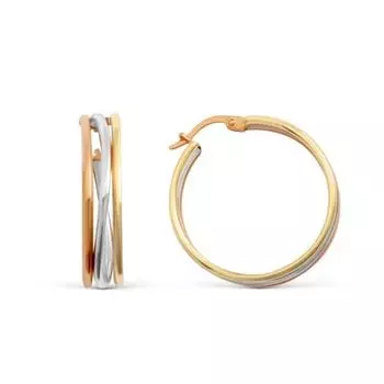 Серьги конго из красного золота Линии Любви