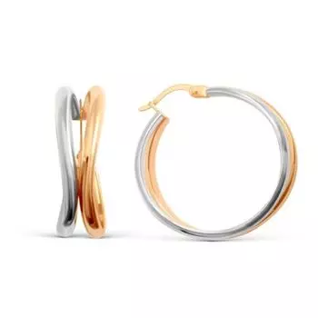 Серьги конго из красного золота Линии Любви