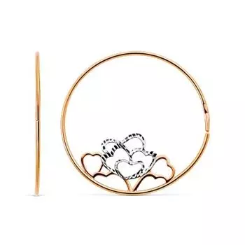 Серьги конго из красного золота Линии Любви