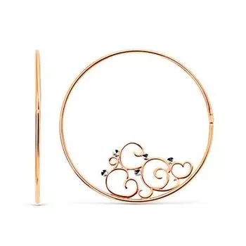 Серьги конго из красного золота Линии Любви