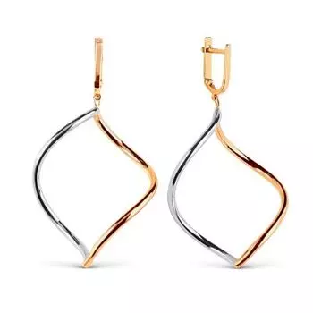 Серьги конго из красного золота Линии Любви