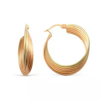 Серьги конго из красного золота Линии Любви