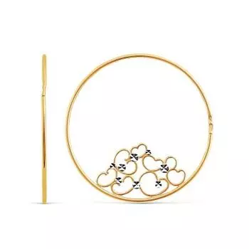 Серьги конго из желтого золота Линии Любви