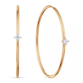 Серьги конго с фианитами Линии Любви