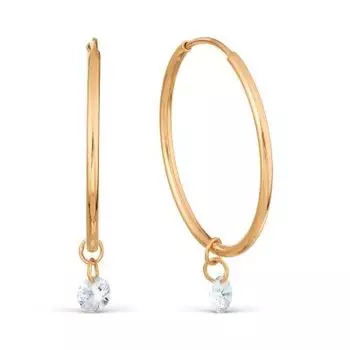 Серьги конго с фианитами Линии Любви