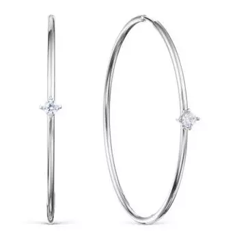 Серьги конго с фианитами Линии Любви