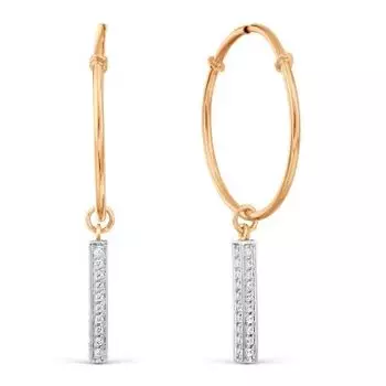 Серьги конго с фианитами Линии Любви