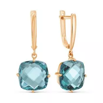 Серьги с аквамаринами ситалл Линии Любви