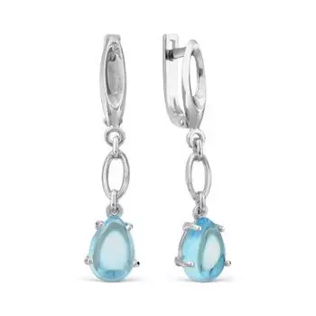 Серьги с аквамаринами ситалл Линии Любви