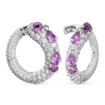 Серьги с аметистами и фианитами Линии Любви