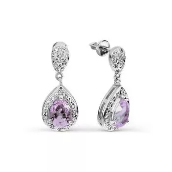 Серьги с аметистами и фианитами Линии Любви