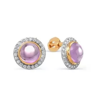 Серьги с аметистами и фианитами Линии Любви