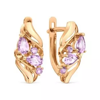 Серьги с аметистами и топазами Линии Любви