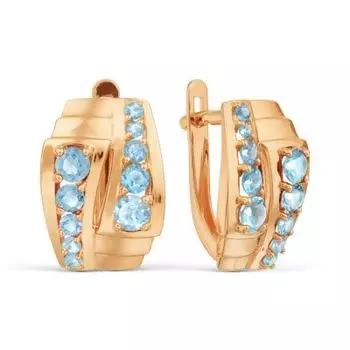 Серьги с аметистами и топазами Линии Любви