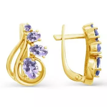 Серьги с аметистами Линии Любви