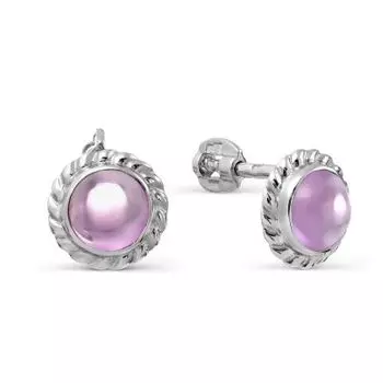 Серьги с аметистами Линии Любви