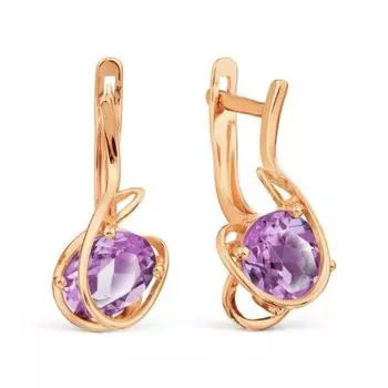 Серьги с аметистами Линии Любви