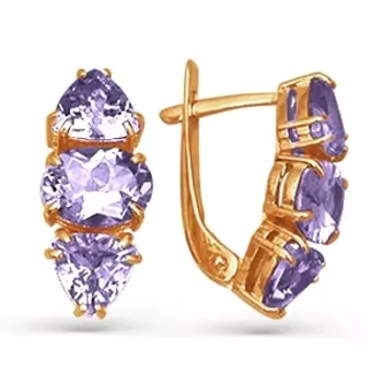 Серьги с аметистами Линии Любви