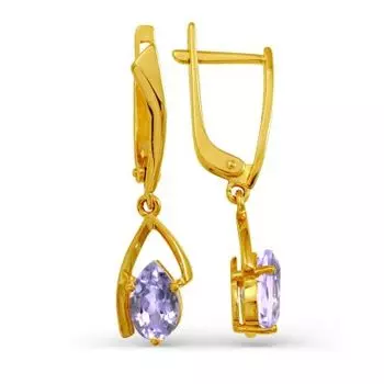 Серьги с аметистами Линии Любви