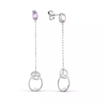 Серьги с аметистами Линии Любви