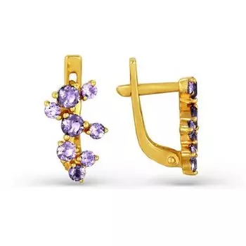 Серьги с аметистами Линии Любви