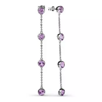 Серьги с аметистами Линии Любви