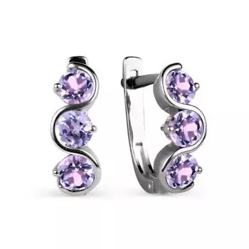 Серьги с аметистами Линии Любви