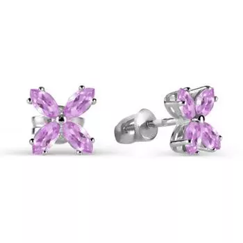 Серьги с аметистами Линии Любви