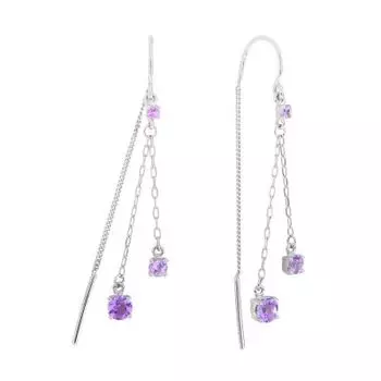 Серьги с аметистами Линии Любви