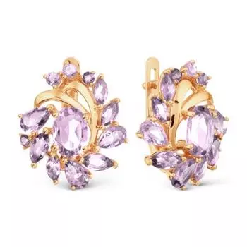 Серьги с аметистами Линии Любви
