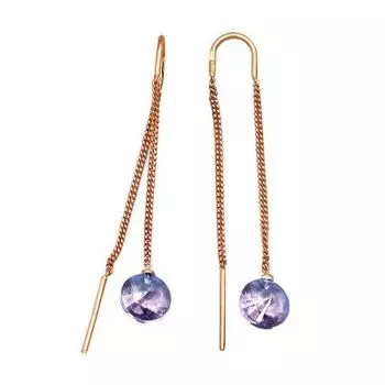 Серьги с аметистами Линии Любви