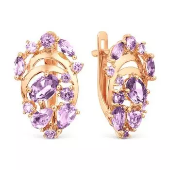 Серьги с аметистами Линии Любви