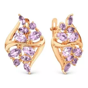 Серьги с аметистами Линии Любви