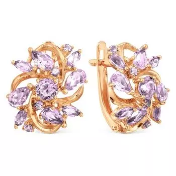 Серьги с аметистами Линии Любви