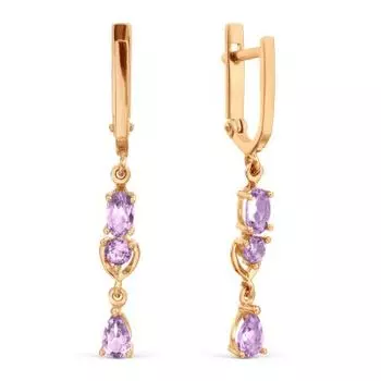 Серьги с аметистами Линии Любви