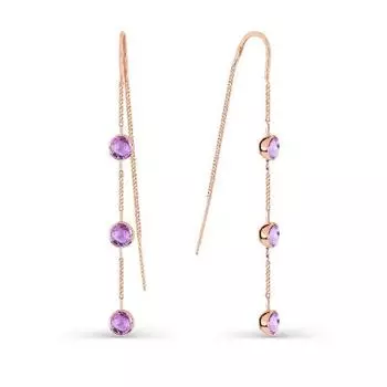 Серьги с аметистами Линии Любви