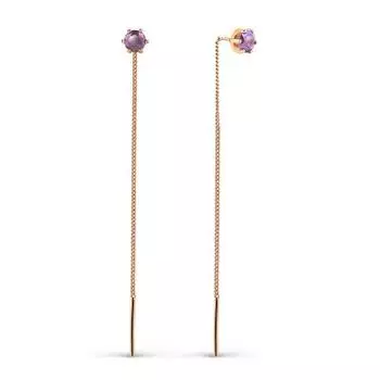 Серьги с аметистами Линии Любви
