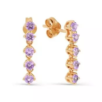 Серьги с аметистами Линии Любви