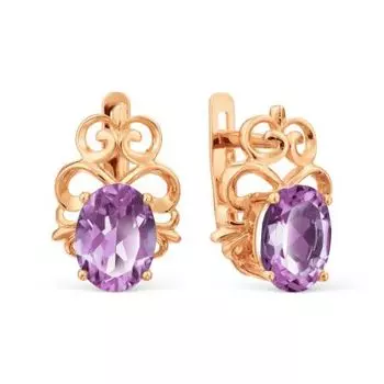 Серьги с аметистами Линии Любви
